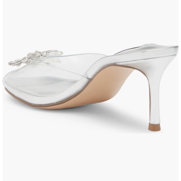 Steve Madden Raegan Heel Women’s Size 6M Silver with Crystal Embellishments - Picture 2 of 9